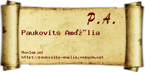 Paukovits Amélia névjegykártya